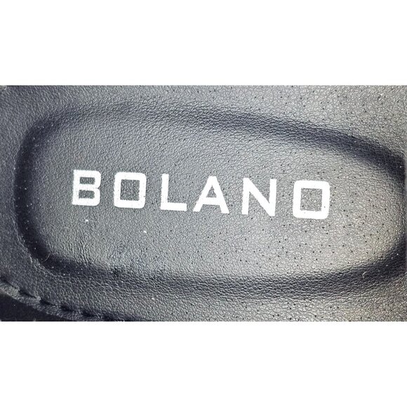 Bolano Men\'s Red/Black Leather Desta Dress Shoes Rhinestone Loafers Sz 7.5 1802